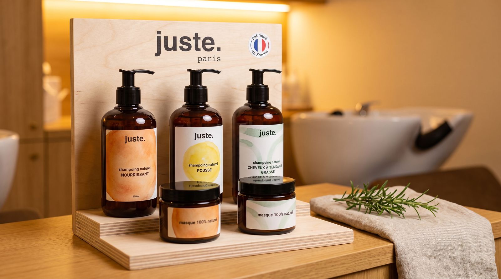 Produits head spa juste.paris en revente au salon