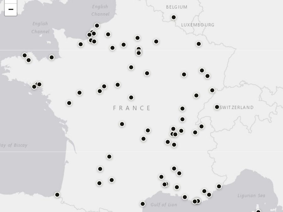 Carte de France des head spas partenaires juste.paris